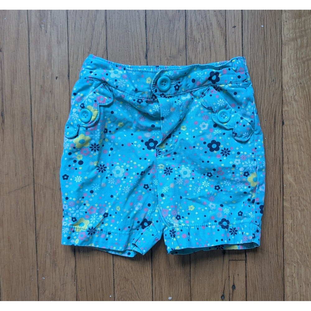 Vintage Y2k Circo Blue Retro Floral Shorts Size 18 Months